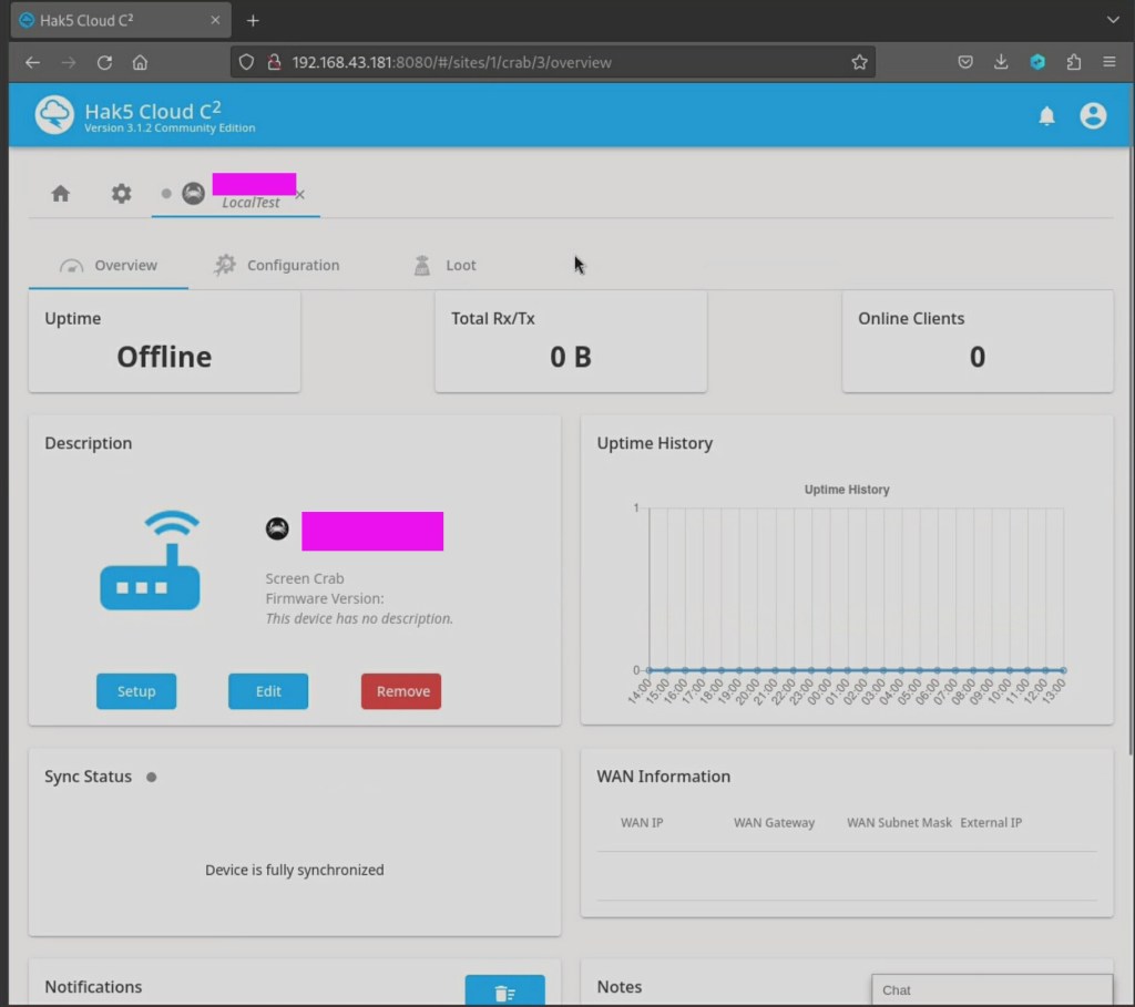 Servidor C2, ScreenCrab offline
